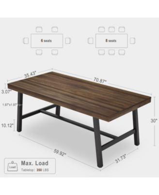 Kitchen Table Brown 70.87 inch Large Rustic Wood Dining Table for Dining Room, Home Office, Living Room