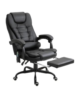 High Back Massage Office Chair with 6 Vibration Points PU Leather Reclining