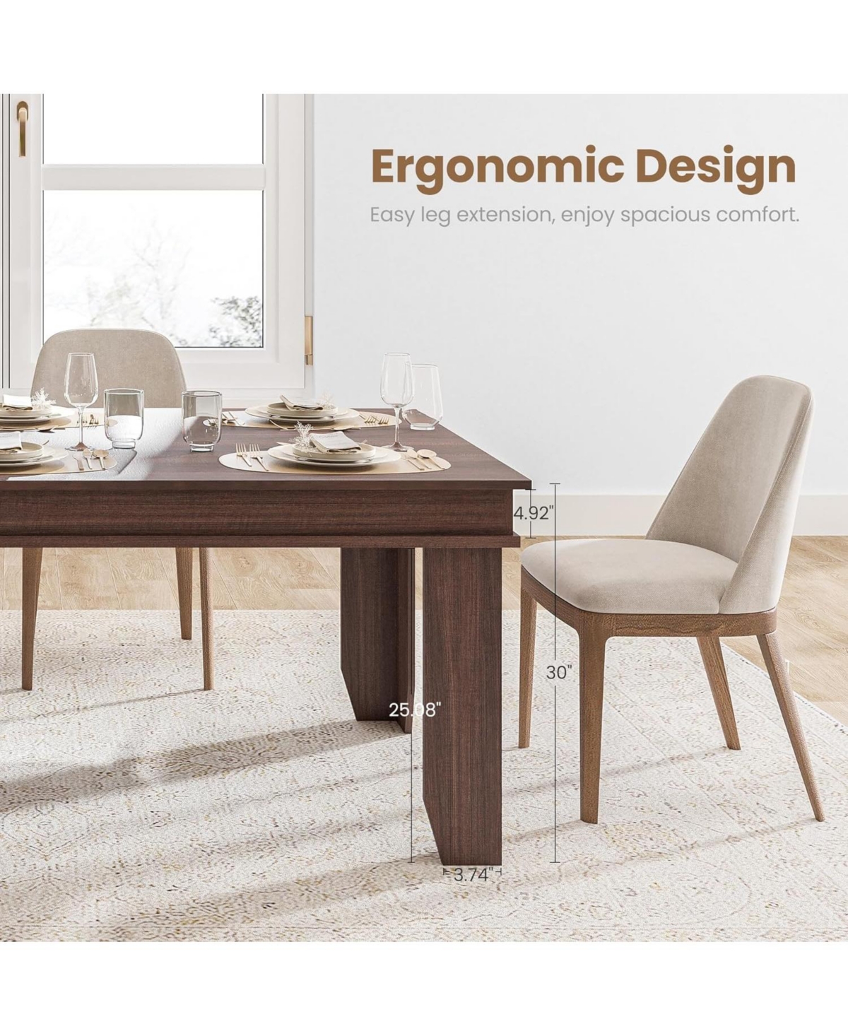 Gaomon Kitchen Table Farmhouse Dining Table for 6-8 People 71in Long Brown Kitchen Tables