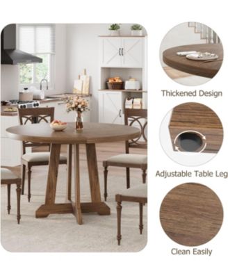 Kitchen Table Dining Table for 4 to 6 People 47 Inch Round Dining Table Wooden Kitchen Table for Dining Room, Home Office