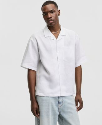 Mode of One Men's Boxy-Fit Short-Sleeve Linen Camp Shirt, Macy's