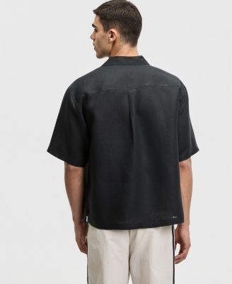 Men's Boxy-Fit Short-Sleeve Linen Camp Shirt