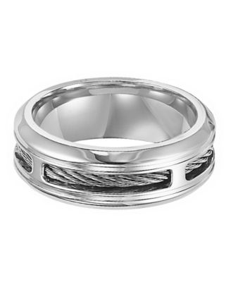 Men's Stainless Steel Ring, Comfort Fit Cable Wedding Band