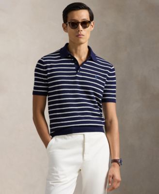 Men's Short-Sleeve Polo Collar Sweater