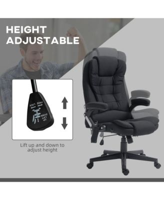 6 Point Vibrating Massage Office Chair with Lumbar Heat Black