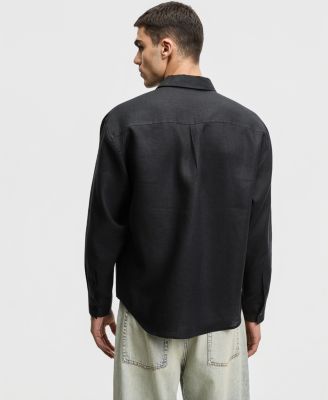 Men's Relaxed-Fit Long-Sleeve Linen Shirt