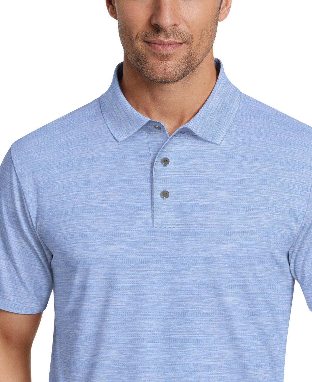Pga Tour Men's Short Sleeve Airflux Heather Golf Polo Shirt