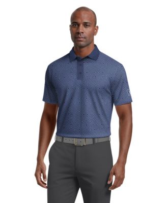 Men's Linear Jaspe Print Polo Shirt