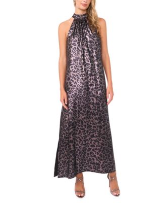 vince camuto halter tie neck a-line dress High Maxi - Rich Black FIT Shift silhouette About