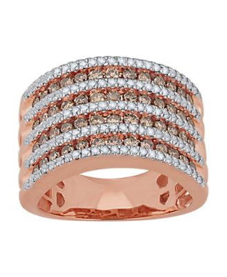 Diamond Multi-Row Band Ring (1-1/2 ct. t.w.) in 14k Rose Gold