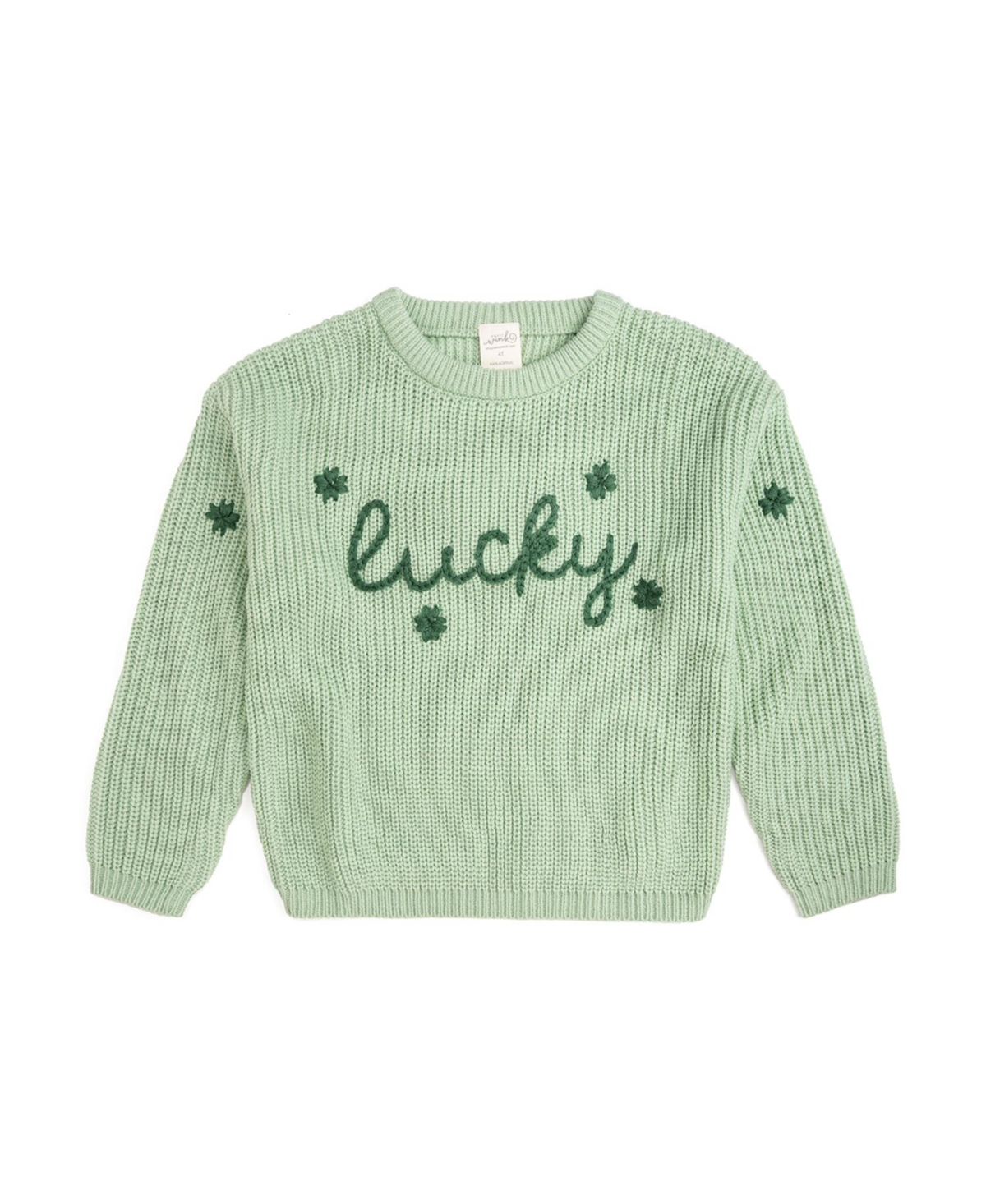 Sweet Wink Little Girls Lucky Shamrock St. Patrick's Day Knit Sweater