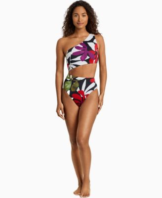 Women's One-Shoulder Cutout One-Piece Swimsuit