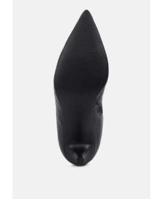 Womens Uptown Pointed Mid Heel Calf Boots