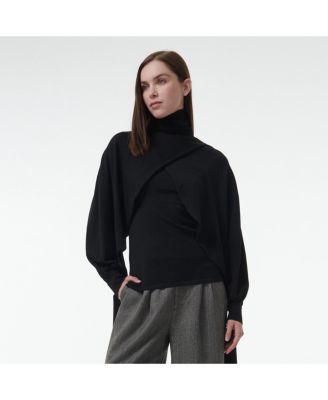 Women's Layered Butterfly Sleeve Knitted Sweater