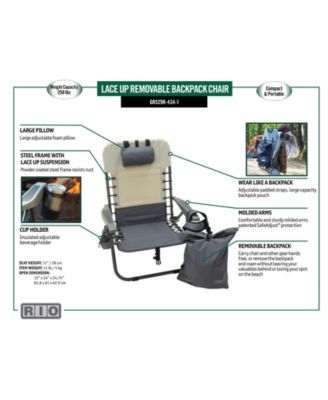 2 x 2 x 3 ft Slate Lace Up Removable Backpack Chair