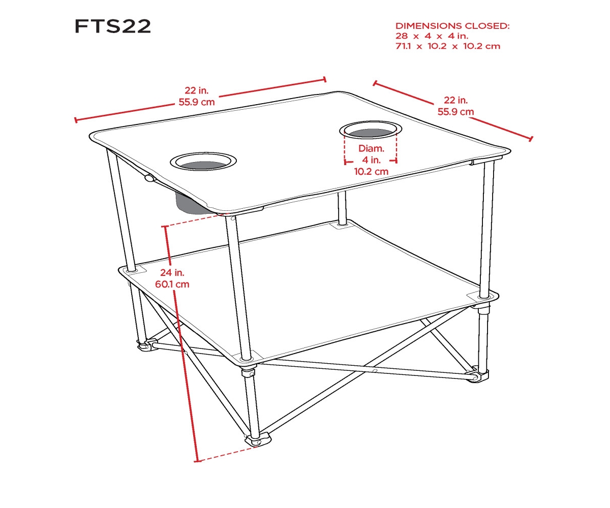 Life Is Good Blue 22" Square Compact Folding Beach Table