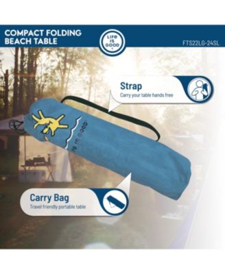 Rio Beach 2 x 2 x 2 ft Blue Square Compact Folding Beach Table