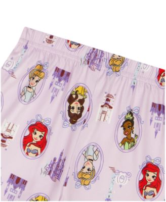 Girls' Toddler 2T-4T Princess Time Printed Top and Shorts, 2-Piece Pajama Set