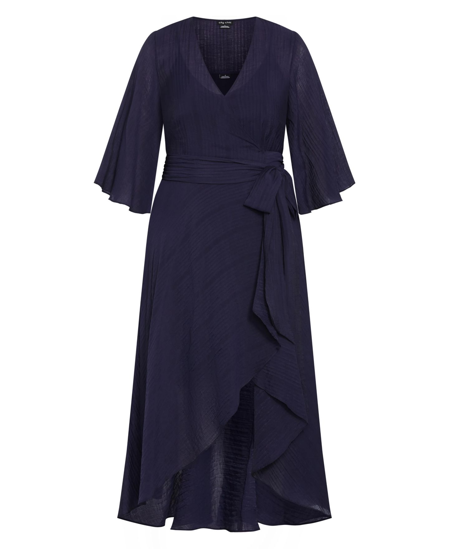 Женское платье CITY CHIC Kira Ruffle Wrap Maxi, цвет: Тёмно-синий — фото 3