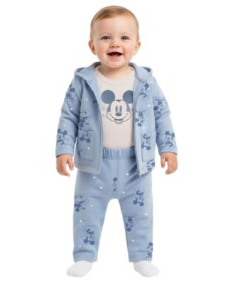Baby Boys' Mickey Mouse Jacket, Bodysuit & Pants, 3-Piece Set