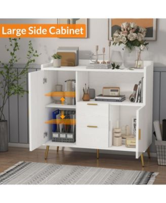 40" Buffet Sideboard with Storage, Kitchen Storage Cabinet, Microwave Cabinet, Coffee Bar Cabinet with 2 Drawers and 2 Doors for Kitchen