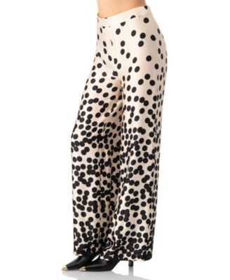 Women's Wide-Leg Polka Dot Palazzo Trousers