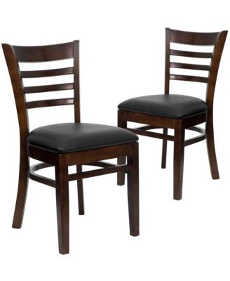 2 Pack Ladder Back Wooden Restaurant Chair