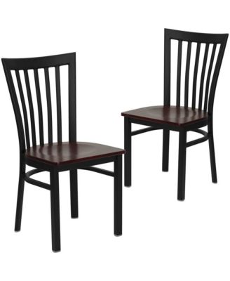 2 Pack School House Back Metal Restaurant Chair