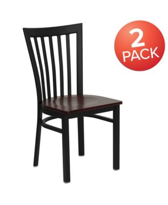 2 Pack School House Back Metal Restaurant Chair