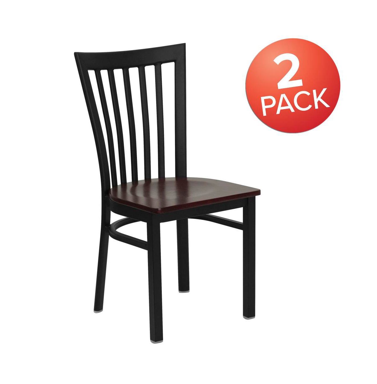 Emma+Oliver 2 Pack School House Back Metal Restaurant Chair