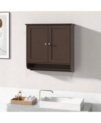 Wall-Mount Bathroom Medicine Cabinet with Storage and Towel Bar