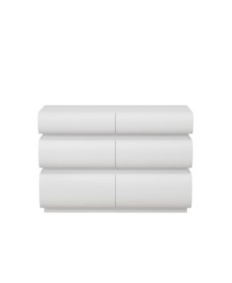  6 Drawer White Dresser, Modern Wide Storage Chest