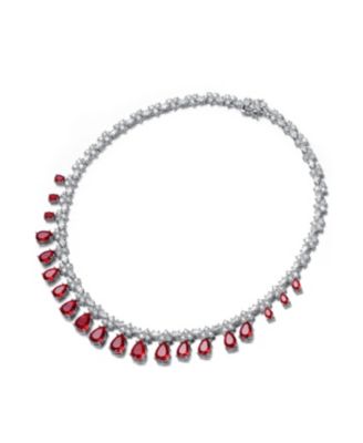 Dazzling White Gold Plated Cubic Zirconia Satement Necklace