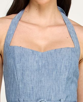 Juniors' Sweetheart Neck Fit & Flare Midi Dress