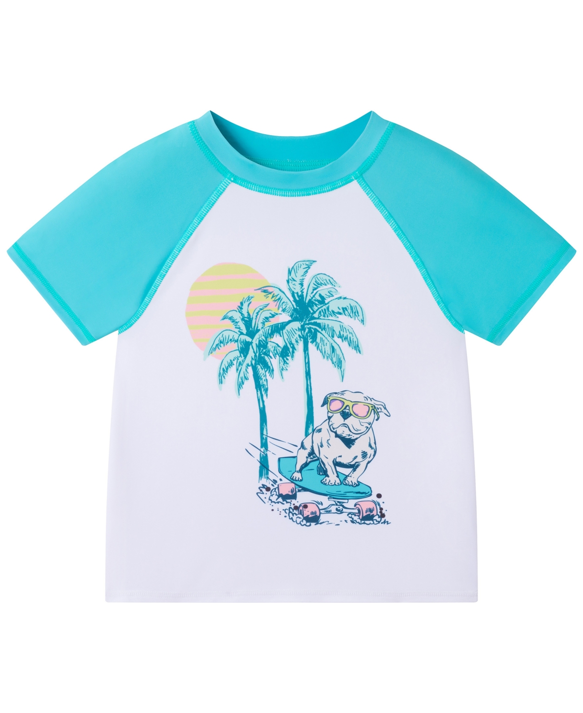 Andy & Evan Boys' 2T-5 Crewneck Rash Guard and Printed Shorts, 2-Piece Set