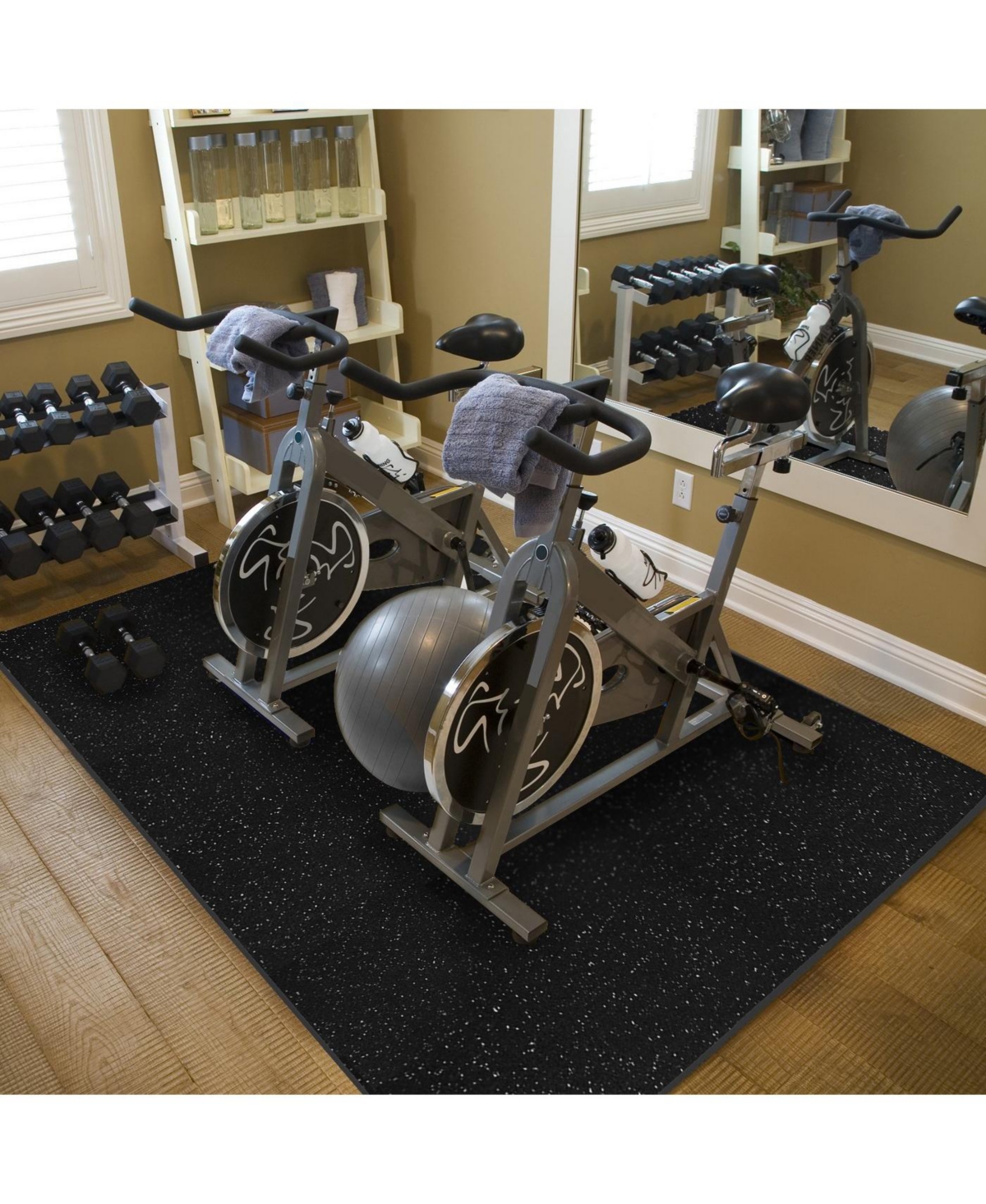 Sorbus 6 Interlocking Gym Floor Mat - 1/2" Thick Rubber Top High-Density Eva Foam (24 Sq Ft) - for Yoga, Heavy Exercise Equipment