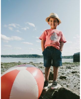 Baby Boy French Terry Navy Blue Denim Shorts