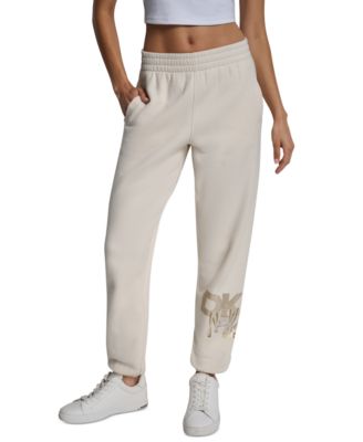 Women's Graffiti Rhinestone Logo High-Rise Relaxed-Fit Joggers