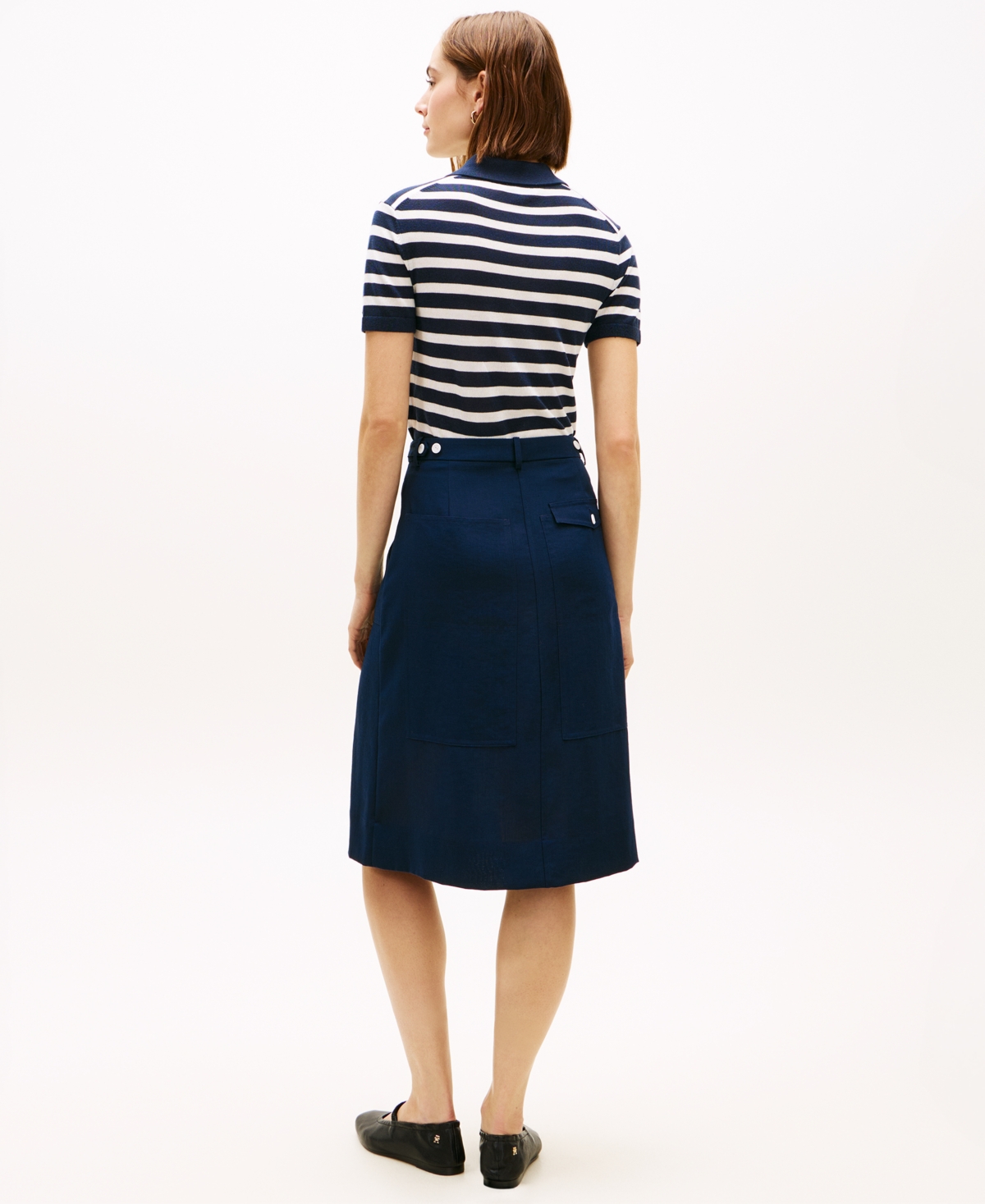 Tommy Hilfiger Women's Tailored Utility Knee Midi Skirt