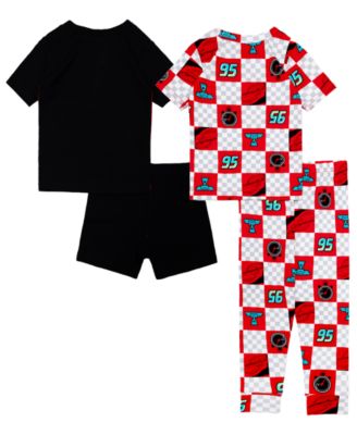 Boys' Toddler 2T-4T McQueen Graphic Tops, Shorts, and Pants, 4-Piece Pajama Set