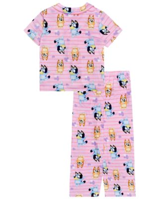 Girls' 4-10 Bluey Hearts Top and Pants, 2-Piece Pajama Set