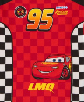 Boys' Toddler 2T-4T 95 Race Suit Top and Checkered Print Long Joggers, 2-Piece Pajama Set