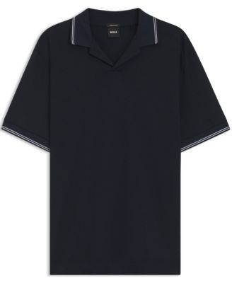 Men's Cotton-Linen Johnny Collar Polo Shirt