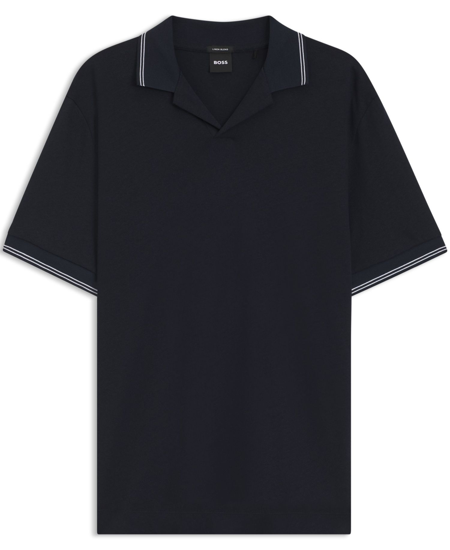 Men's Cotton-Linen Johnny Collar Polo Shirt
