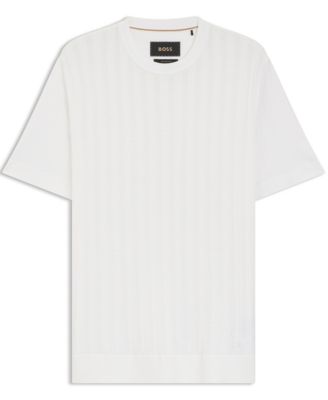 Men's Cotton-Silk Cable-Knit Front Panel T-Shirt