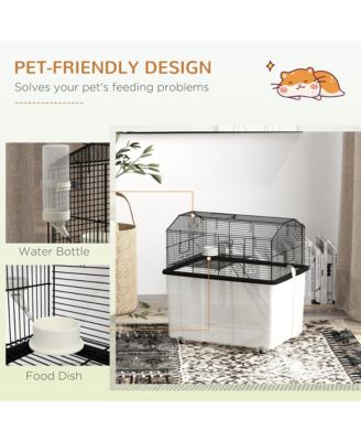 22" 2-Tier Hamster Cage with Extra-Deep 14" Base, Accessories,