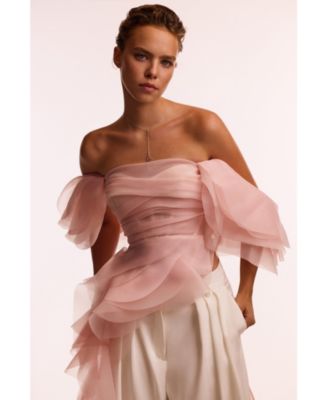 Womens Dreamy off-shoulder blouse with meringue flounces