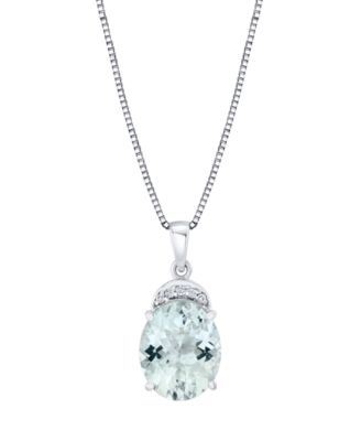 Aquamarine (4-1/3 ct. t.w.) & Diamond Accent Pendant Necklace in Sterling Silver