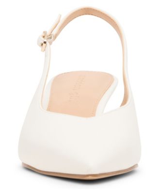 Kitten Slingback Pointed-Toe Kitten-Heel Pumps