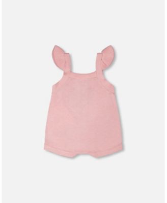 Baby Girls Knit Strawberry Romper Light Pink